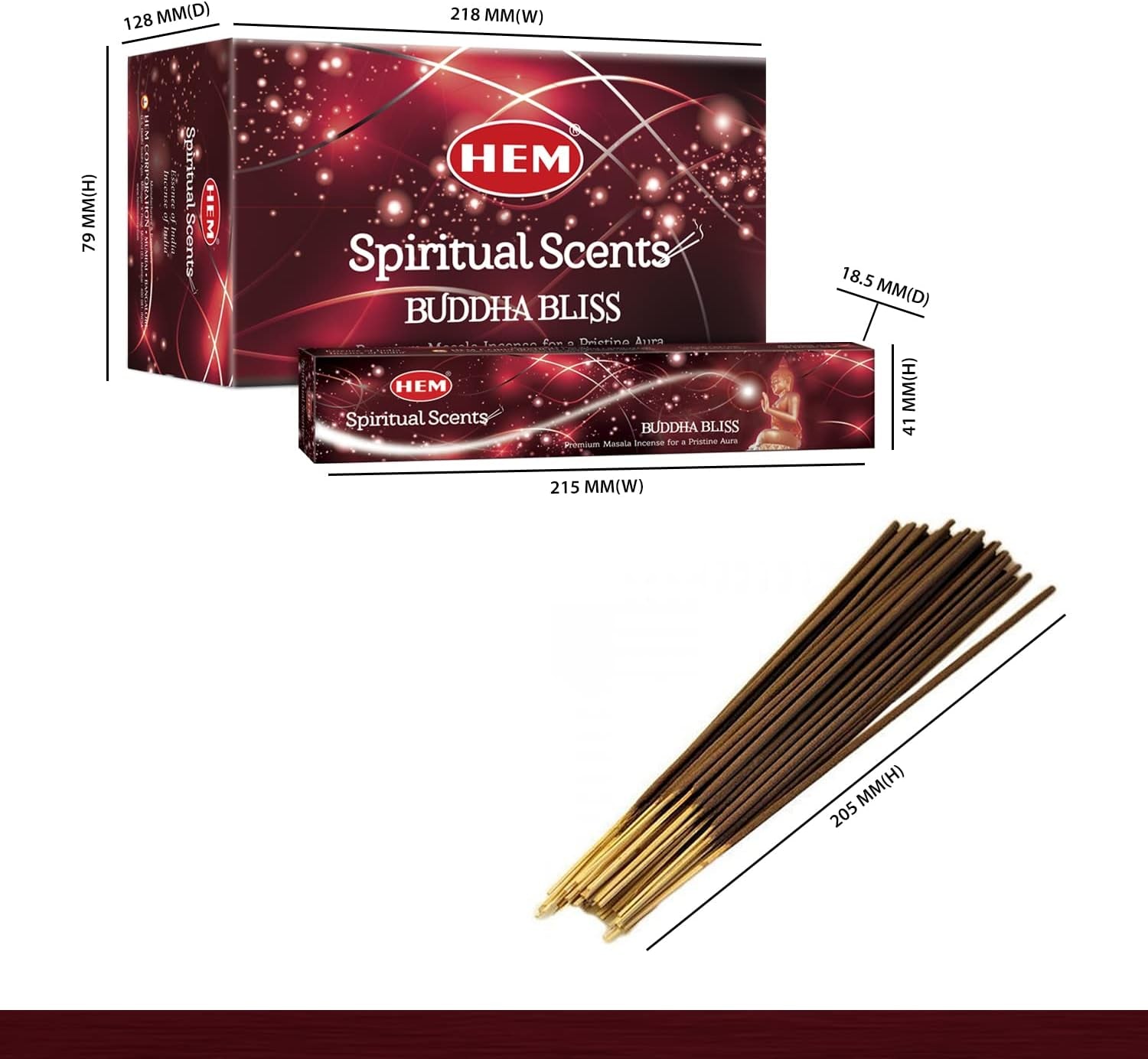 Premium Buddha Bliss Masala Incense Sticks | Natural Fragrance for Meditation, Focus, and Aromatherapy | Air Purifier & Cleansing | 12 Pack Gift Set (15G Each) | Buring Time of 30-40 Mins.
