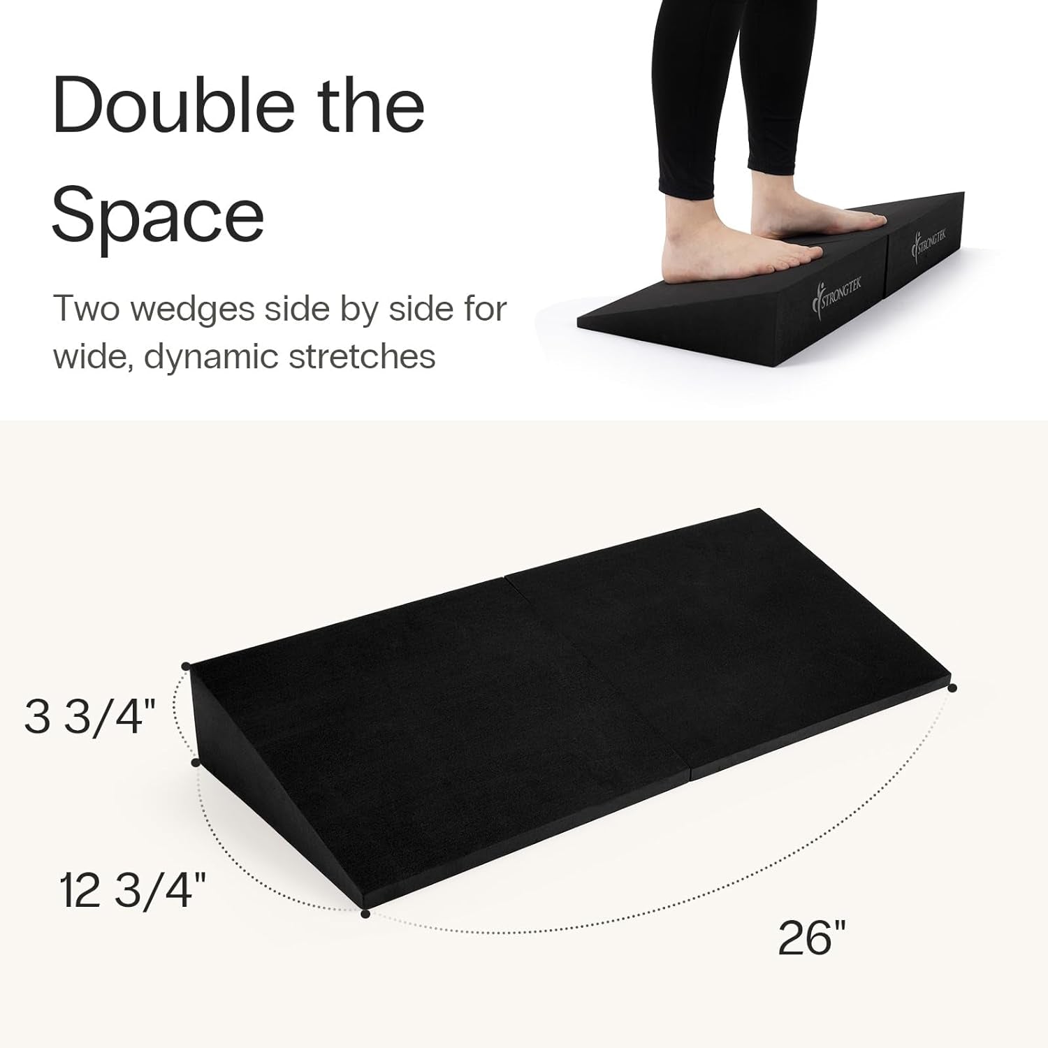 13" Large Yoga Foam Wedge, Slant Board, Calf Stretcher, Improve Lower Leg Strength, Stability, Incline Wedge, Knee Pad, Back Support, Footrest Cushion, Physical Therapy, One Pair