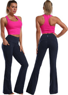 29"/31"/33"/35"/37" Women Bootleg/Wide Legs High Waist Yoga Pants Tummy Control Bootcut Workout Flared Out Pockets