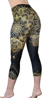 Pants - Workout Capris - High Waist Workout Leggings for Women - Lightweight Printed Yoga Legging - Size S/M 4-10