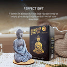 Lord Buddha Statue Mini — Great Spiritual Gift Idea — 6.7 Inch Durable Resin Buddha Decor Statue with Wooden round Base — Mini Buddha Statue for Home Decor