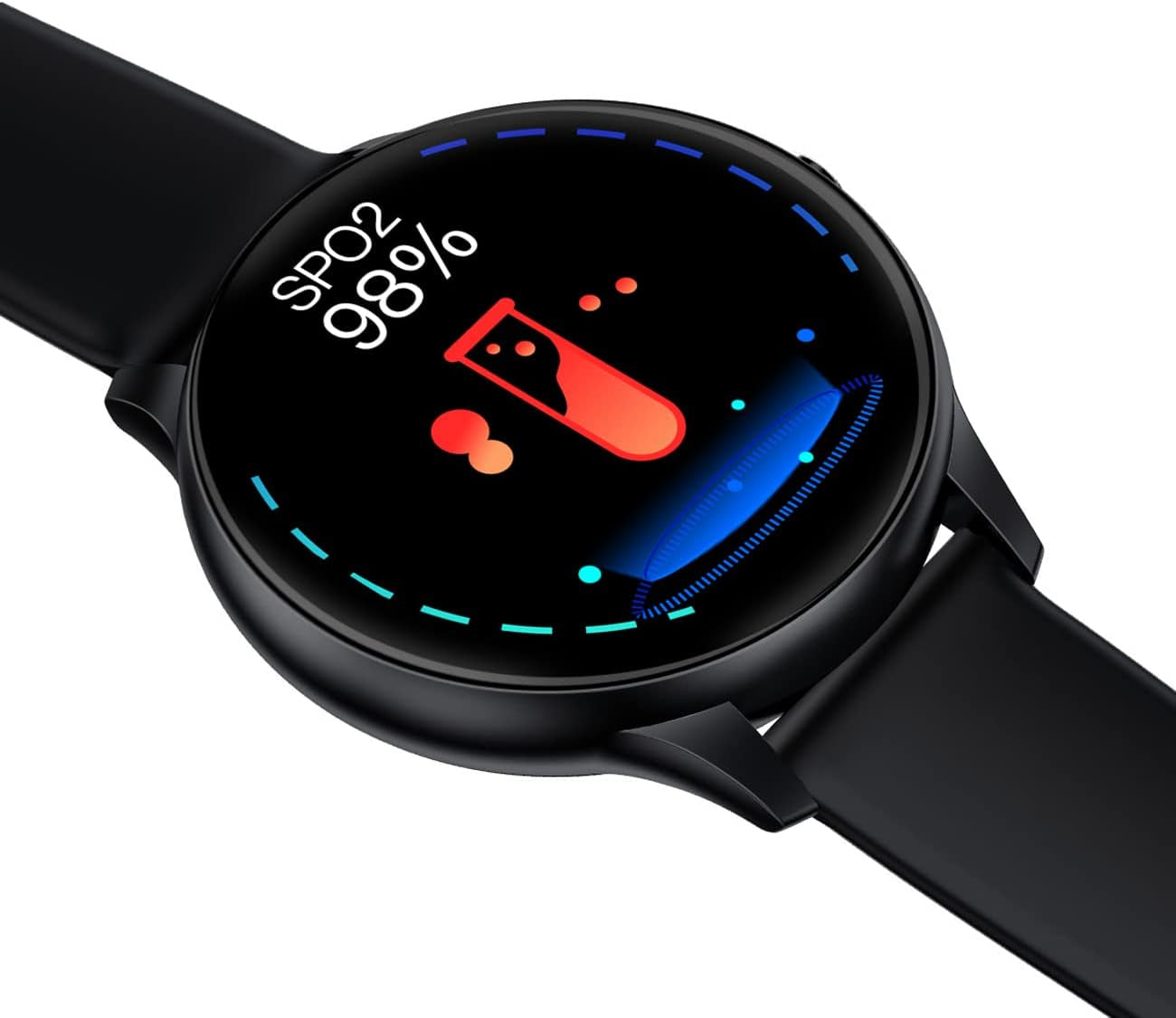 Smart Watches for Men Women, Sport Fitness Tracker Watch with Body Temperature/Heart Rate/Blood Pressure/Spo2/Sleep Monitor/Pedometer/Waterproof, Bluetooth Smartwatch, Black