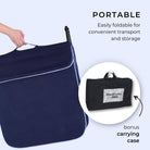 Extra Large Meditation Chair and Yoga Chair W Back Support Cushion and Meditation Block | Yoga Chair for Adults | Premium Floor Chair | Portable | Navy Blue, Seat Size: 24X22 In