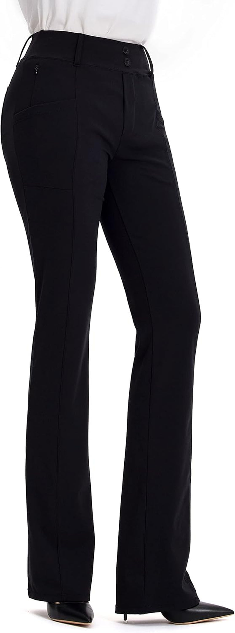 Yoga Dress Pants for Women Work Bootcut Yoga Pants Stretchy Business Casual Slacks with 6 Pockets