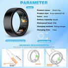 Smart Rings for Women Men, Sleep Tracker, Step Tracker, No Subscription Fee, IP68 Waterproof Smart Ring for Ios & Android (Black 11#)