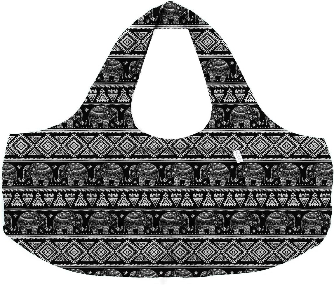 Large Yoga Mat Bag | the ORIGINAL totepro | Large Yoga Mat Tote Sling Carrier with Side Pocket | Fits Most Size Mats (Thai Elephant)
