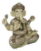 Ebros 11" Tall Hindu Ganesha in Meditation Holding Bowl Conch and Lotus Statue