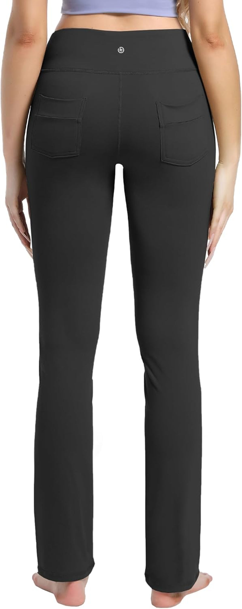 29"/31"/33"/35"/37" Women'S High Waist Straight Leg Yoga Pants Tummy Control Workout Pants with Pockets