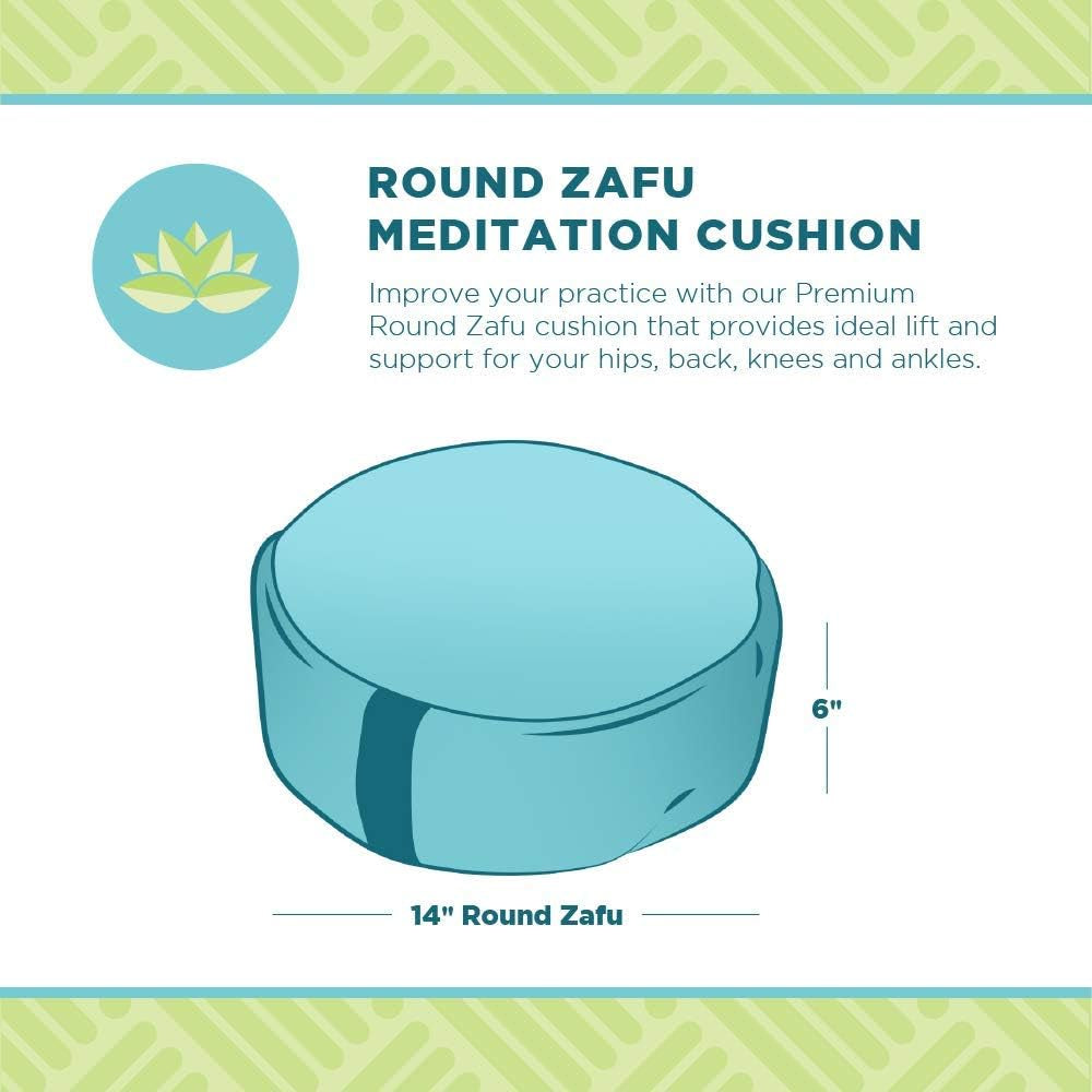 Hemp Zafu Meditation Cushion for Sitting on Floor, Hemp Yoga Pillow, Zafu Meditation Pillow, Zen Seiza Kneeling Prayer Pad Support - Made in USA - round Natural