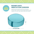 Hemp Zafu Meditation Cushion for Sitting on Floor, Hemp Yoga Pillow, Zafu Meditation Pillow, Zen Seiza Kneeling Prayer Pad Support - Made in USA - round Natural