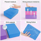2 Pack Yoga Blocks High Density EVA Foam Brick Soft Non-Slip Surface Exercise Bricks Stability and Balance for Exercise, Yoga, Pilates, Meditation, Aid Balance (Blue)