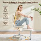 Cross Legged Office Chair with Wheels, Meditation Chair, ADHD Chair for Adults, Wider Criss Cross Chair, Height Adjustable Backr