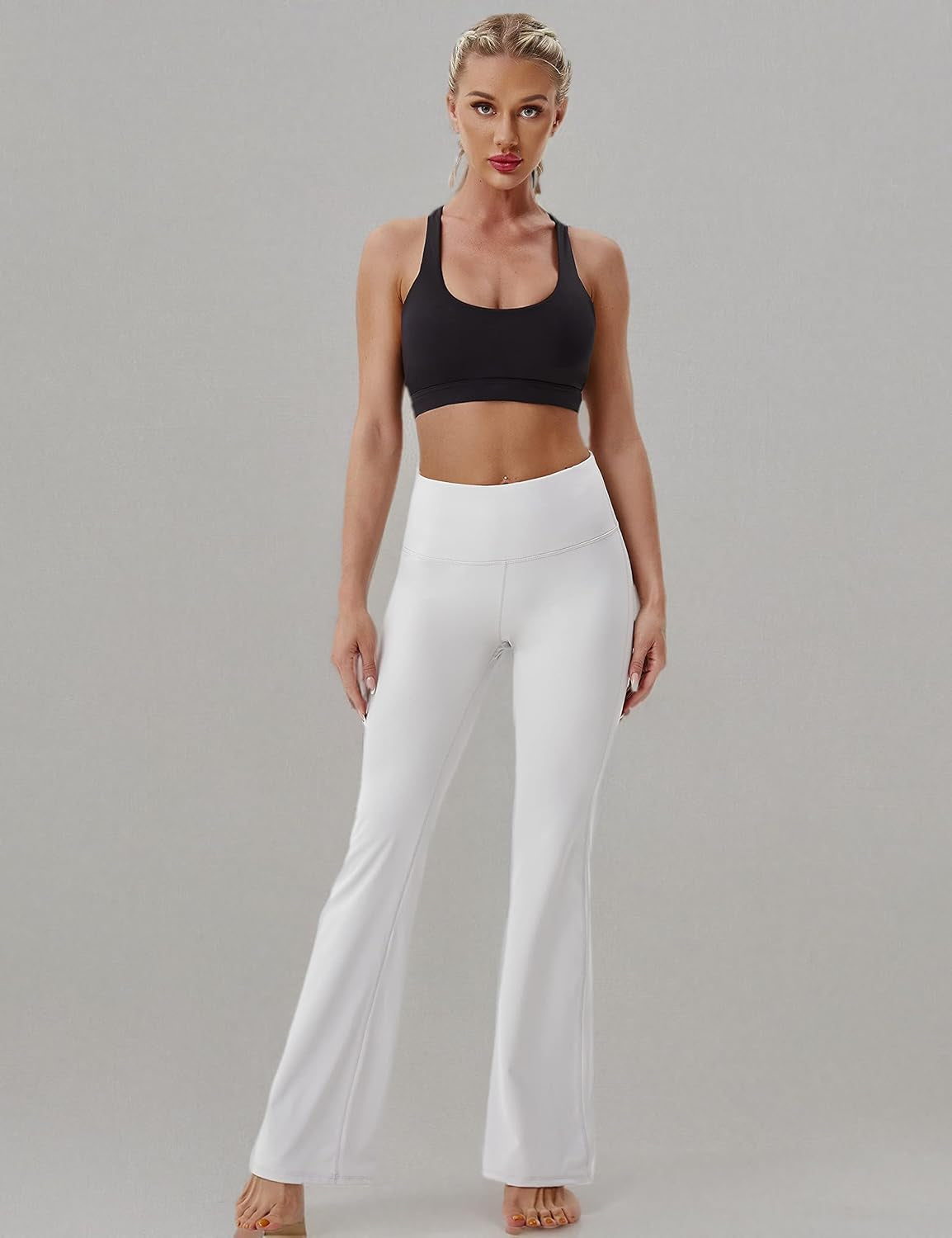 29"/31"/33"/35"/37" 3 Styles Women'S High Waist Bootcut Yoga Pants Basic/Side Pockets Tummy Control Workout Flared