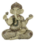 Ebros 11" Tall Hindu Ganesha in Meditation Holding Bowl Conch and Lotus Statue