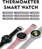 Smart Watch for Women, Sport Fitness Watch with Body Thermometer/Heart Rate/Blood Pressure/Spo2/Sleep Monitor/Pedometer/Waterproof, Lady Bluetooth Smartwatch Grey
