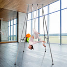 551.15 Lbs Yoga Swing Stand Hammock Aerial Silk Kit Load Yoga Frame White