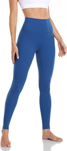 Essential Leggings, High Waisted Compression Workout Soft Pants Athletic Yoga Pants 28"