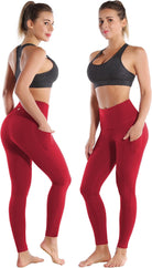 25"/26"/27"/28" Inseam Women'S Basic/Out Pockets High Waist Yoga Pants Stretchy Workout Pants