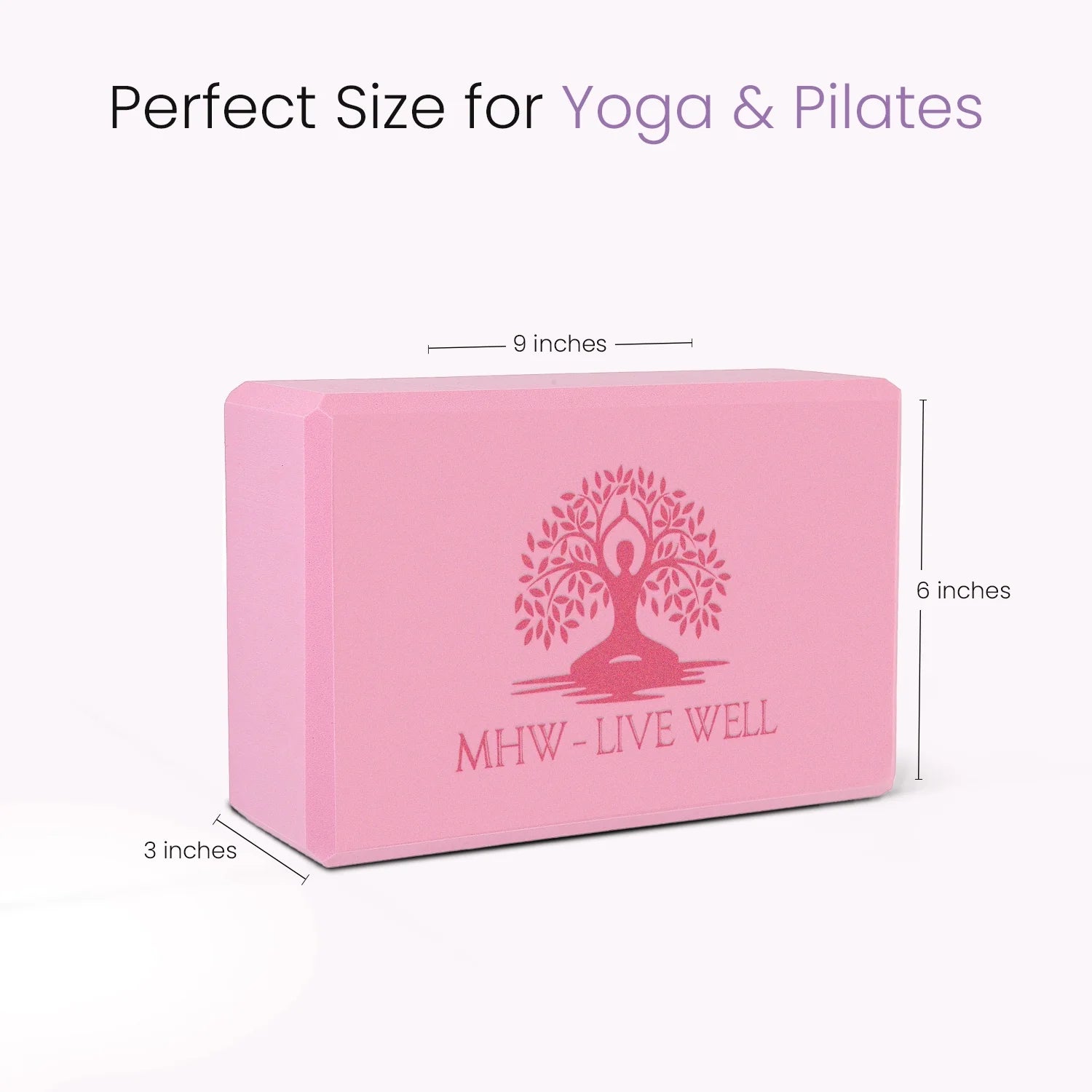 Pink EVA Yoga Block - 3X6X9 Inches