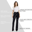 Yoga Dress Pants for Women Work Bootcut Yoga Pants Stretchy Business Casual Slacks with 6 Pockets