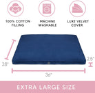 Velvet Zabuton Meditation Mat - Luxurious Meditation Cushion Floor Pillow - Zabuton Meditation Cushion Large - 100% Cotton Filling (Sapphire)