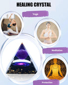 2 Inch Orgone Pyramid, Crystal Pyramid and Healing Stones,Shelf Office Desk Living Room Bedroom Home Decor,Amethyst Crystal Gift for Women Dad Christmas