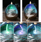 Ceramic LED Backflow Incense Holder Creative Waterfall Incense Burner Aromatherapy Censer Ornament Reflux Incense Burner Crafts Home Decoration