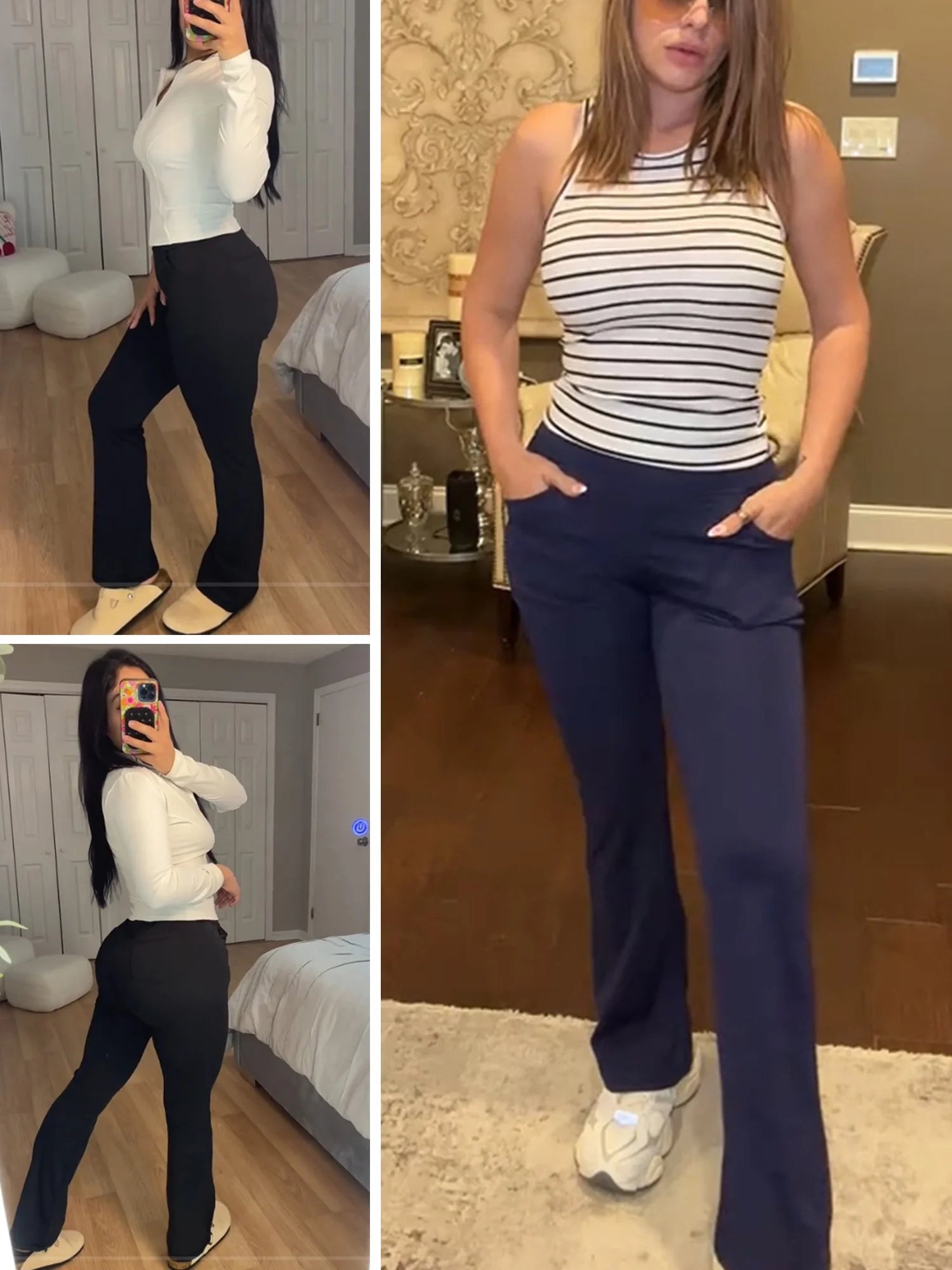 Avamo Women'S Bootcut Yoga Pants with Pockets Moisture-Wicking High Waist Bootleg Gym Fitness Trousers plus Size Pant Stretch Yoga Workout Pants for Women
