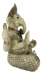 Ebros 11" Tall Hindu Ganesha in Meditation Holding Bowl Conch and Lotus Statue
