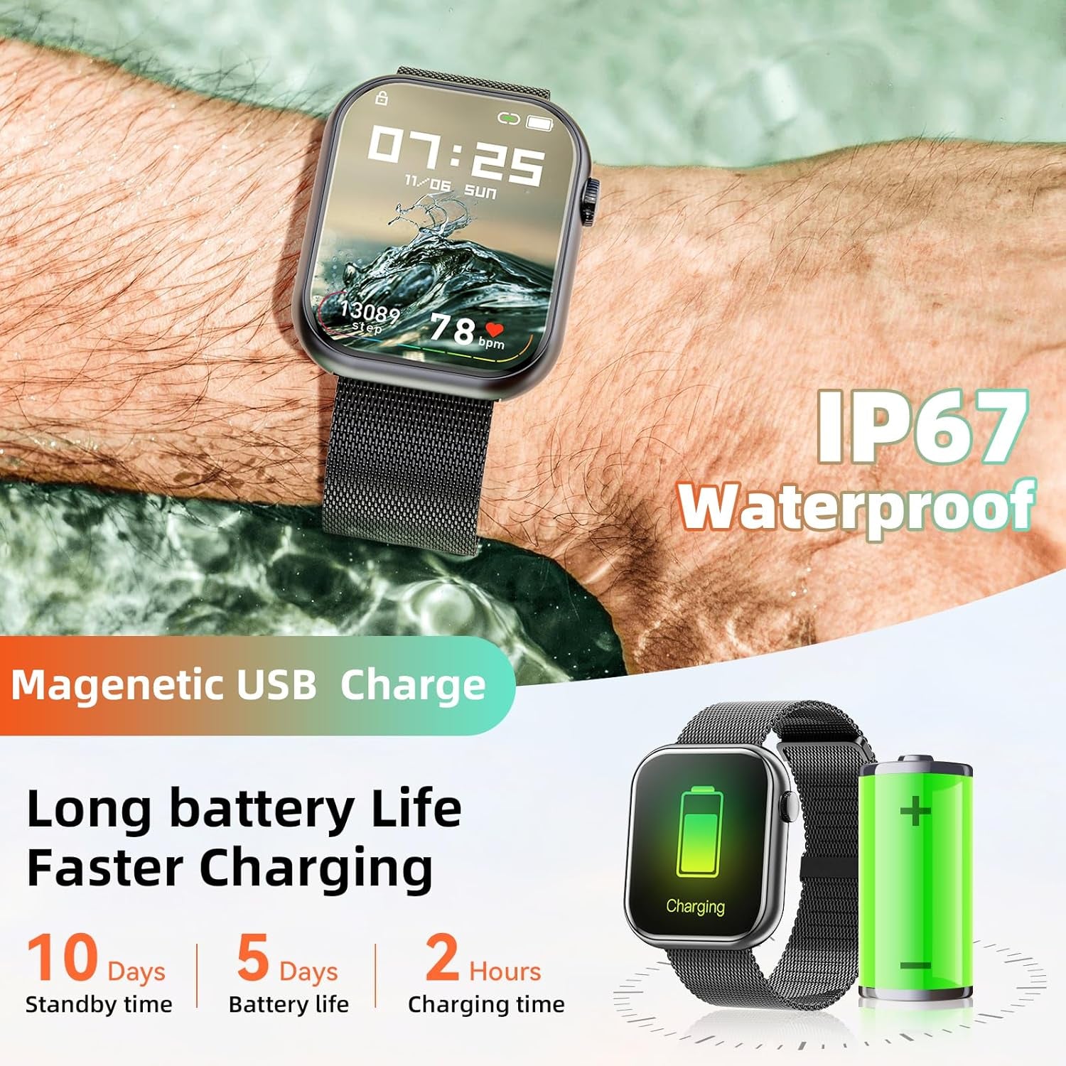 Women'S Smart Watch Bluetooth Smartwatch for Apple Iphone Ios and Android