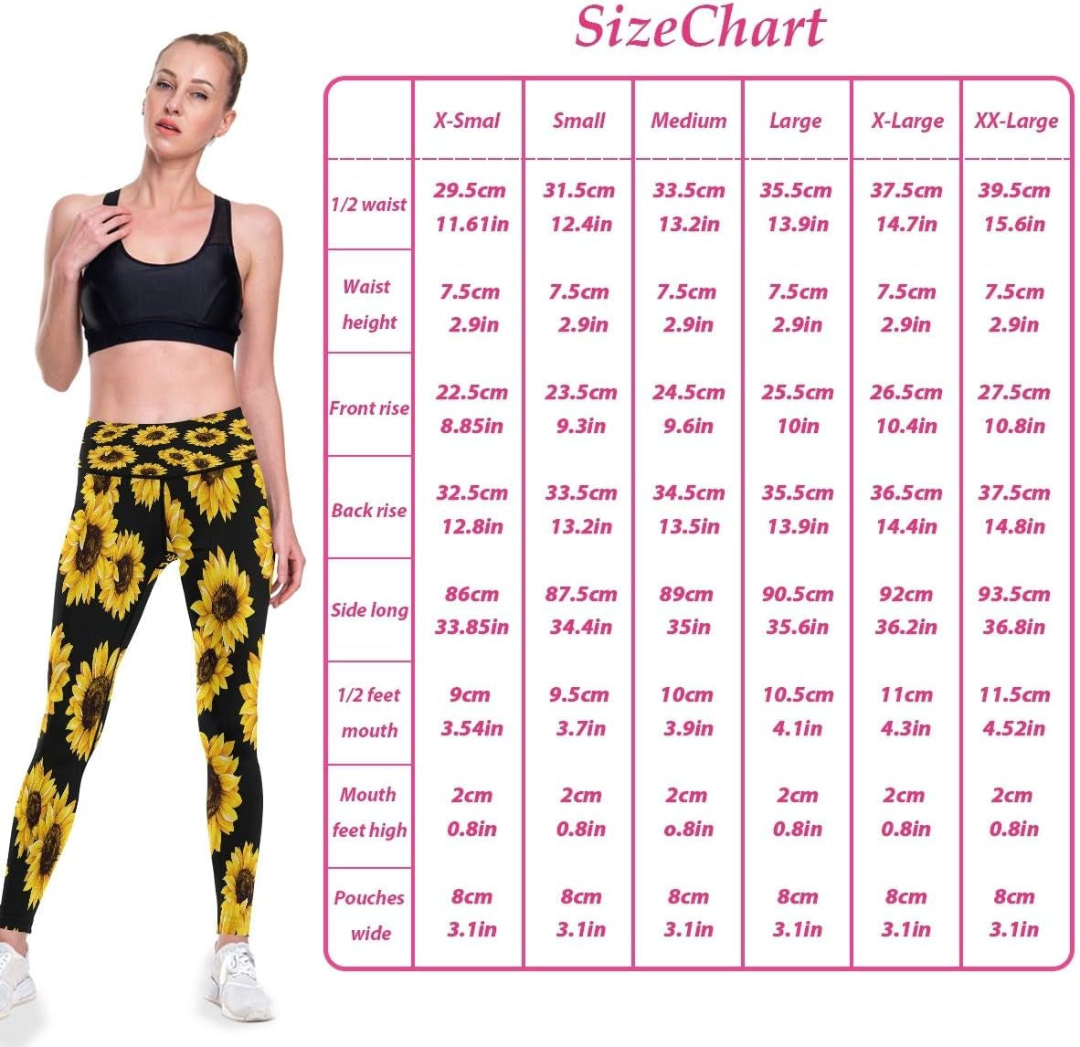 Sunflower Women Yoga Pants Leggings, Yellow Daisy High Waisted Yoga Pants Comfortable Workout Yoga Leggings