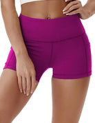 2.5"/4"/5" Basic/Out Pockets Women'S High Waist Tummy Control Yoga Shorts 4 Way Stretch Running Workout Shorts