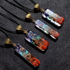7 Chakra Crystal Necklace Gemstone Pendant Emotional Necklace for Stress for Meditation and Spiritual Energy - Spiritual Gift Jewelry (2.4*0.4 Inch)