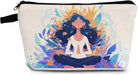 Yoga Gifts Colorful Yoga Makeup Bag Cute Small Organizer Bag with Zipper Yoga Print Cosmetic Bag Birthday Gifts for Yoga Lovers Coach Women Friends