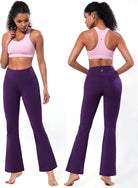 29"/ 20"/21" Women'S Stretchy Bootleg Yoga Capri Pants with Out Pockets Basic Polyester_Pansypurple S_29" Inseam