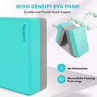 Yoga Block 2 Pack with Yoga Strap, High Density EVA Foam Block, Non-Slip Surface for Yoga, General Fitness, Pilates, Stretching-9" X 6" X 4"