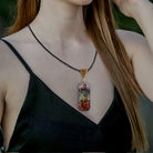 7 Chakra Crystal Necklace Gemstone Pendant Emotional Necklace for Stress for Meditation and Spiritual Energy - Spiritual Gift Jewelry (2.4*0.4 Inch)
