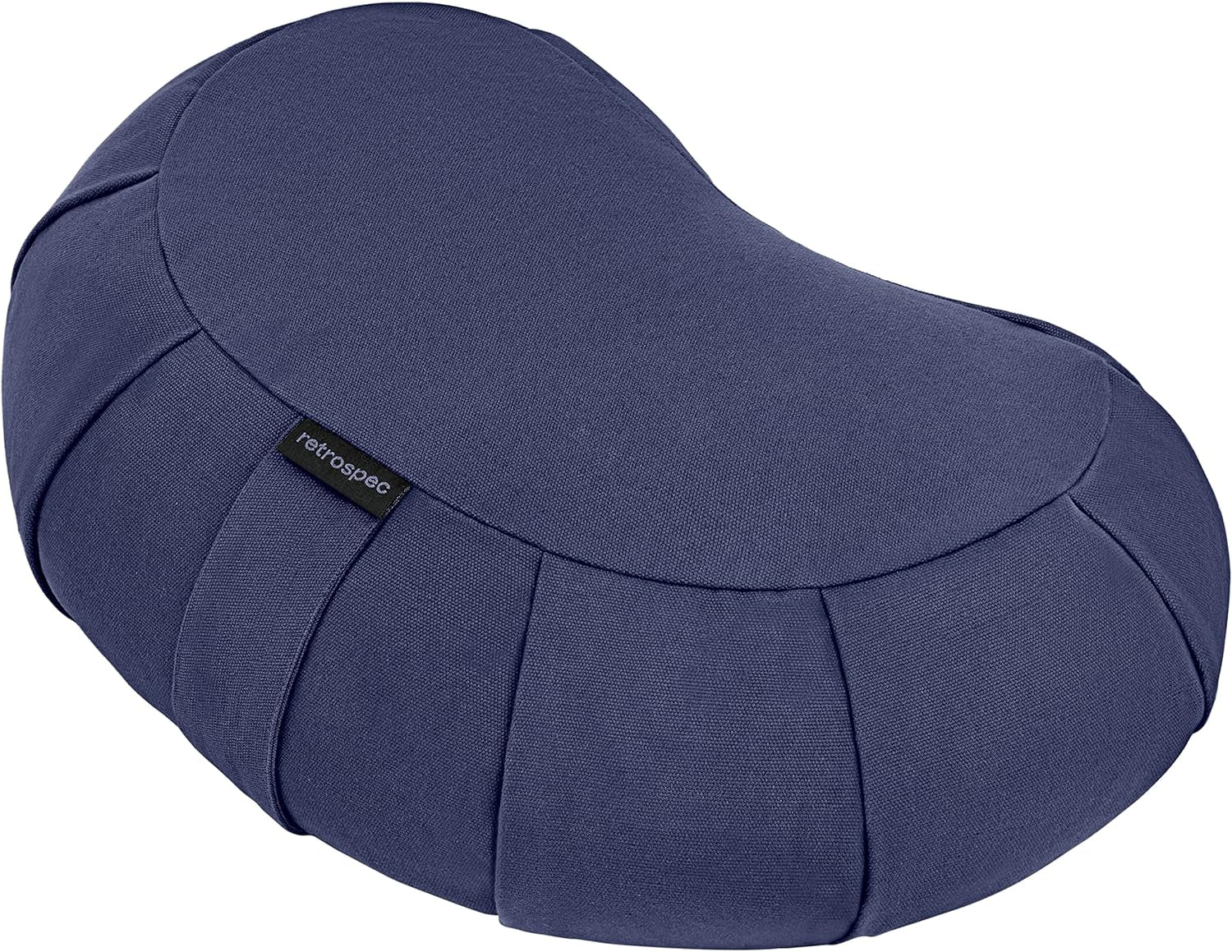 Sedona Zafu Meditation Cushion with Buckwheat Hull Fill - Adjustable Yoga & Pilates Support Pillow - 17In Crescent Cotton Cover with Handle