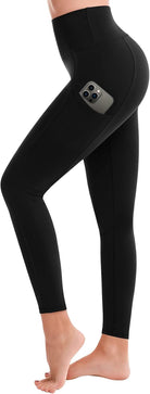 Yoga Pants - Women'S High Waisted Leggings with Pockets(Black 1 Pairs, Medium)