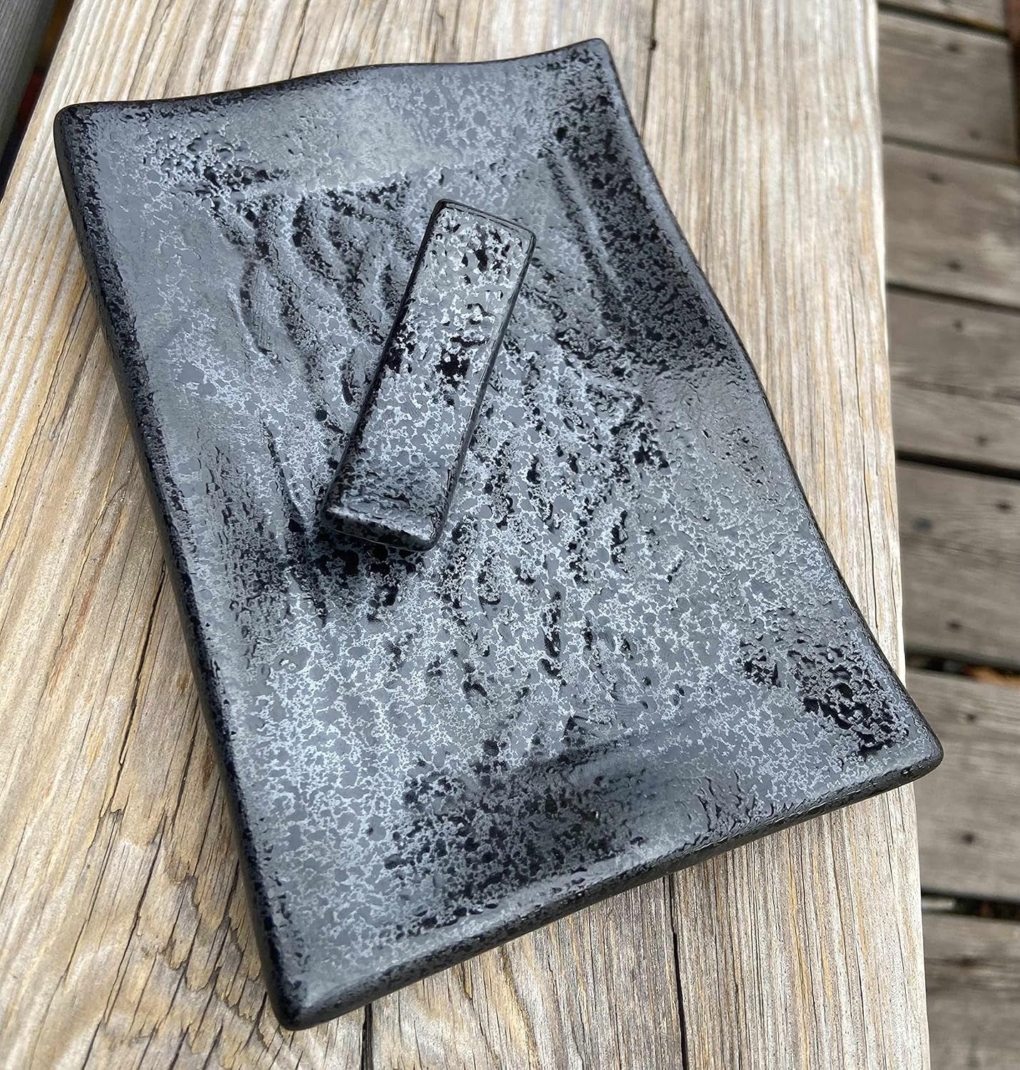 Black Rectangle Ceramic Palo Santo Stick Holder, Palo Santo Burner