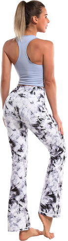 29"/31"/33"/35"/37" Women Bootleg/Wide Legs High Waist Yoga Pants Tummy Control Bootcut Workout Flared Out Pockets