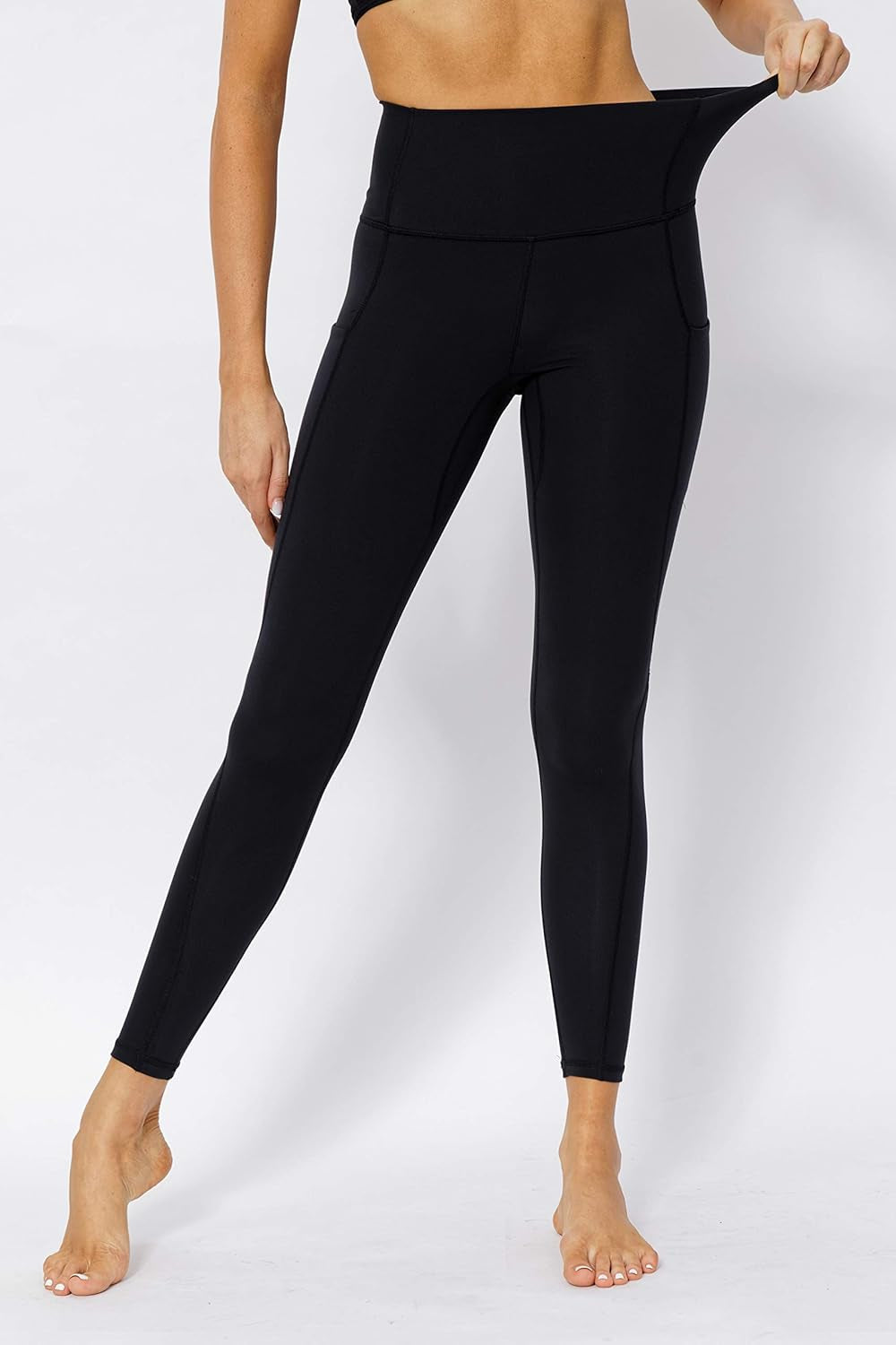 High Waist Womens Yoga Pants Workout plus Size Yoga Dress Athletic Pants for Women Leggings with Pockets,Black XL