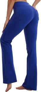 29"/31"/33"/35" 3 Styles Women'S Bootcut Yoga Pants Basic/Back Pockets High Waist Workout Tummy Control Flare