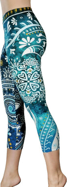 Pants - Workout Capris - High Waist Workout Leggings for Women - Lightweight Printed Yoga Legging - Size S/M 4-10