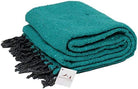Solid Color Mexican Yoga Blanket – Large Handwoven Throw for Yoga, Beach, Camping or Home – Soft and Durable Cotton Blend