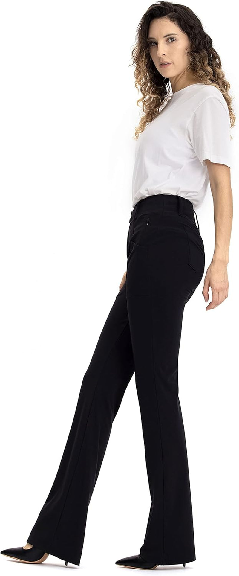Yoga Dress Pants for Women Work Bootcut Yoga Pants Stretchy Business Casual Slacks with 6 Pockets