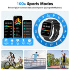 1.85 Inch Women'S Men'S Smartwatch Fits for Android & Iphone Devices with Fitness Tracker, 100+ Sport Modes, IP68 Waterproof Fitness Watch (Black)