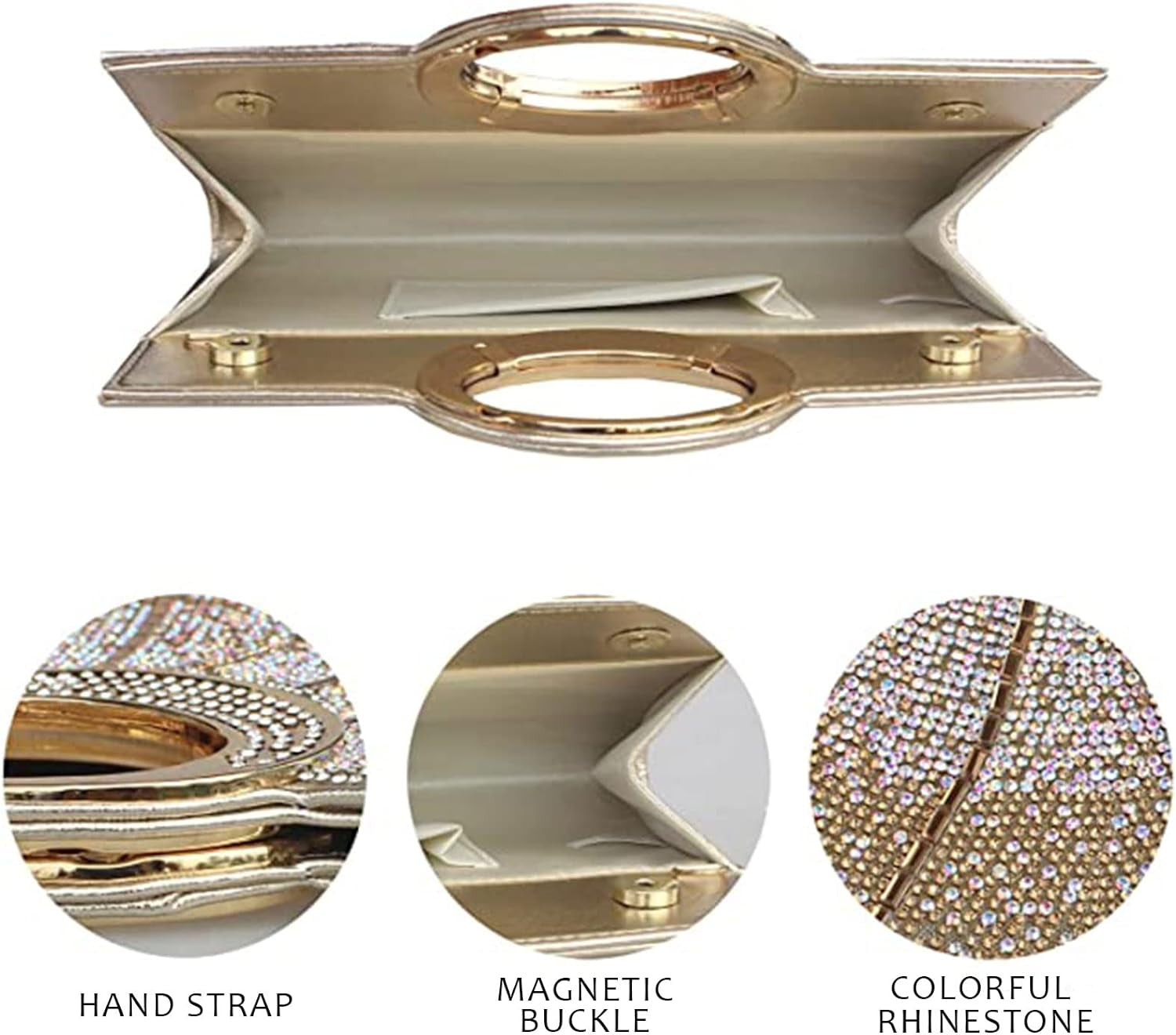 Clutch Purses for Women Rhinestone Evening Bag Wedding Party Cocktail Purses Handbags.