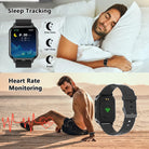 Smart Watch, 1.7" Smartwatch for Android and Ios Phones, Fitness Tracker with with Full Touch Color Screen Heart Rate and Sleep Monitor Pedometer, IP68 Waterproof Smart Watch for Women Men