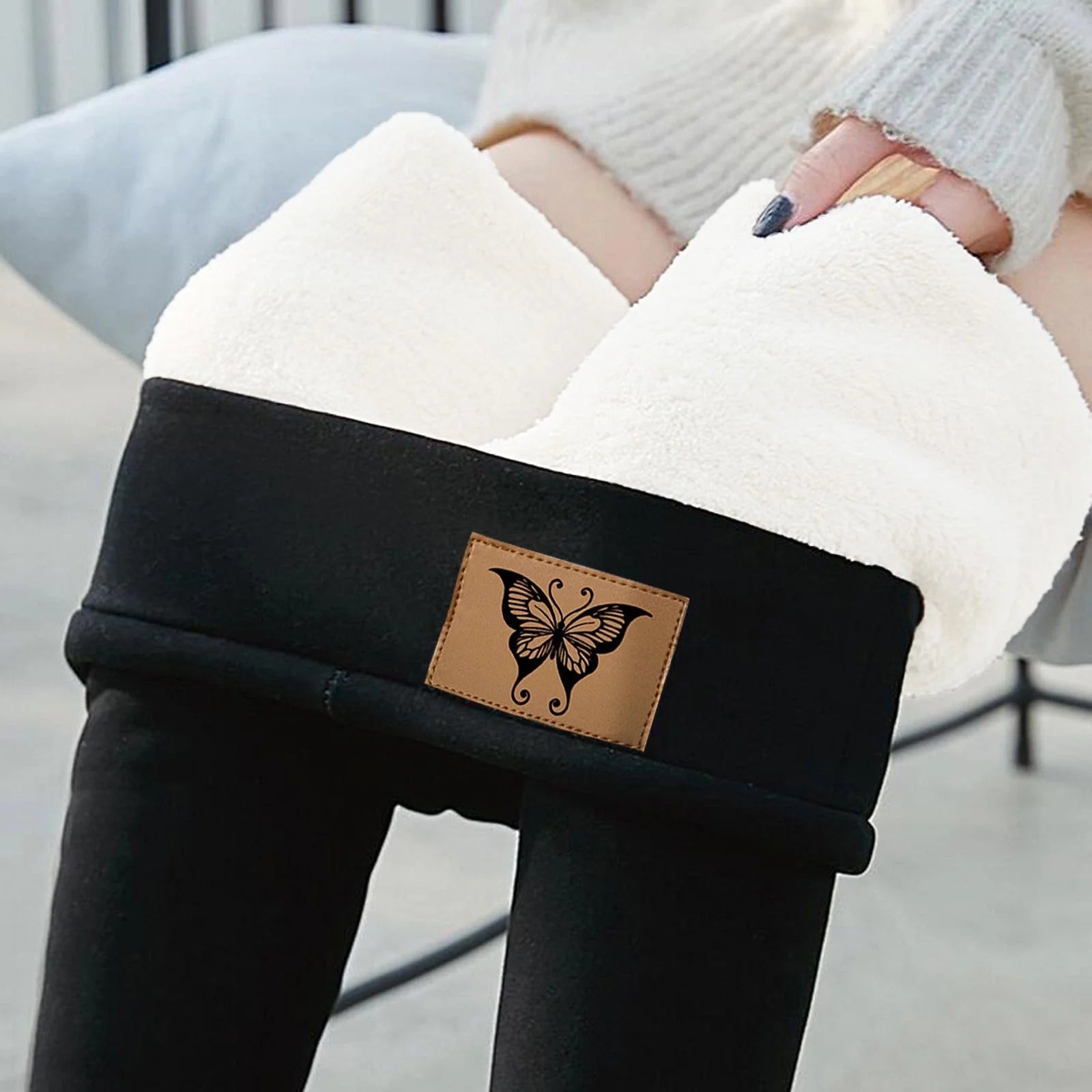 Super Thick Fleece Leggings for Women,Winter High-Waisted Leggings Fleece Lined Warm Pants,Elastic Slim Workout Yoga Tight